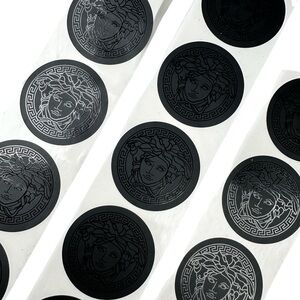 Versace Black Medusa Head Round Designer Sticker Decal Logo Gift Wrap
